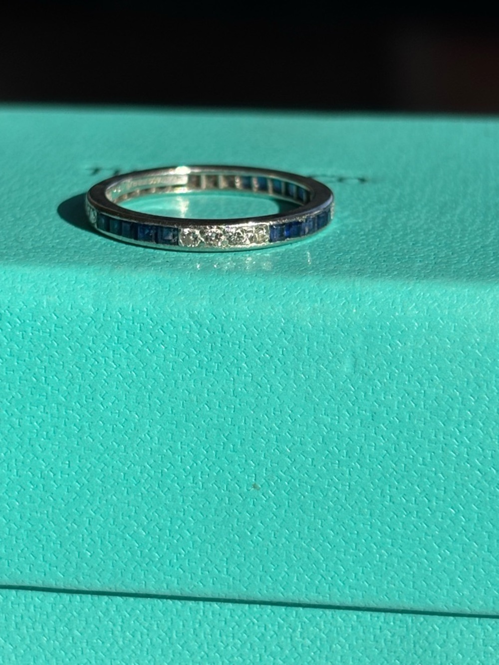 Tiffany & Co. Blue Sapphire and Diamond Full Eternity Band 2.2mm 5.5 - Picture 4 of 14